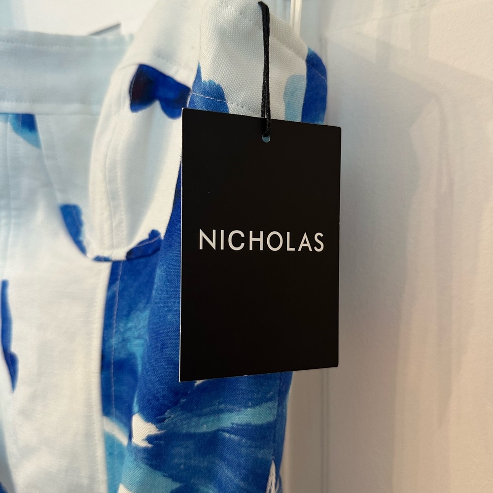 NICHOLAS Linen Blend Lidia Bustier Drop Waist Dress - Picture 3 of 4